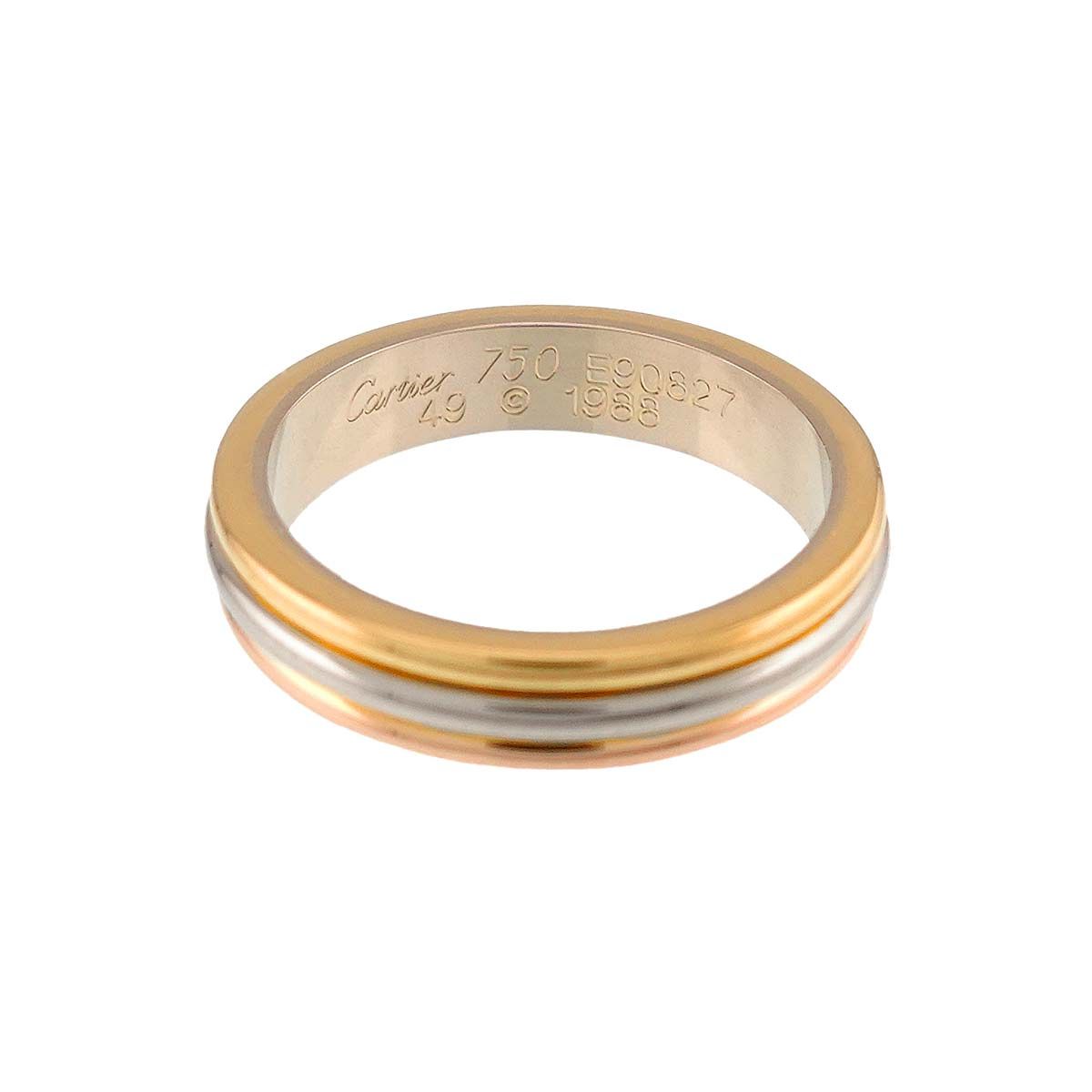 Cartier Vendome 49 Ring 18k Yellow Gold WG PG Three 750 — view 3