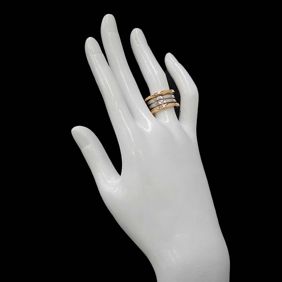 Bvlgari B.zero1 Band 51 Ring 18k Yellow Gold WG White 750 Ginza Limited — view 7