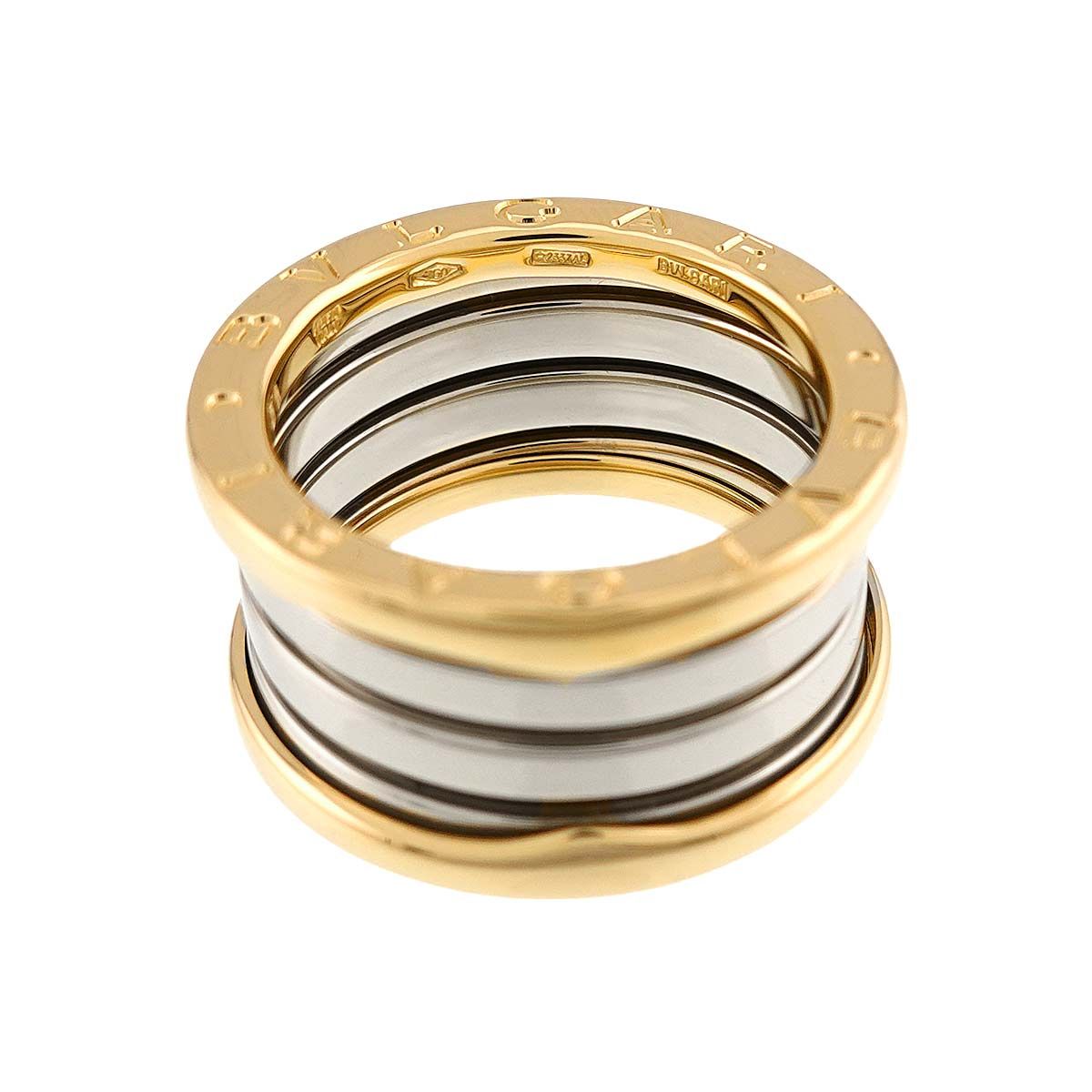 Bvlgari B.zero1 Band 51 Ring 18k Yellow Gold WG White 750 Ginza Limited — view 4