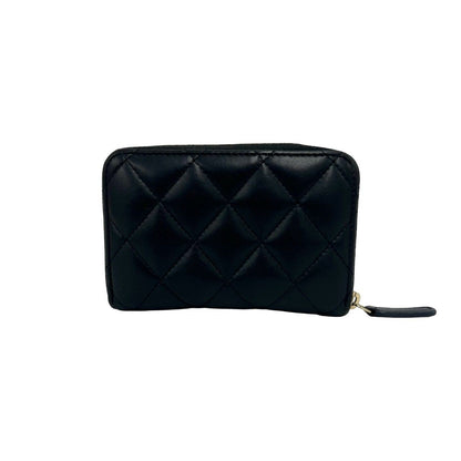 Chanel Quilted CC Logo Lambskin Bifold Wallet Mini Black — view 2