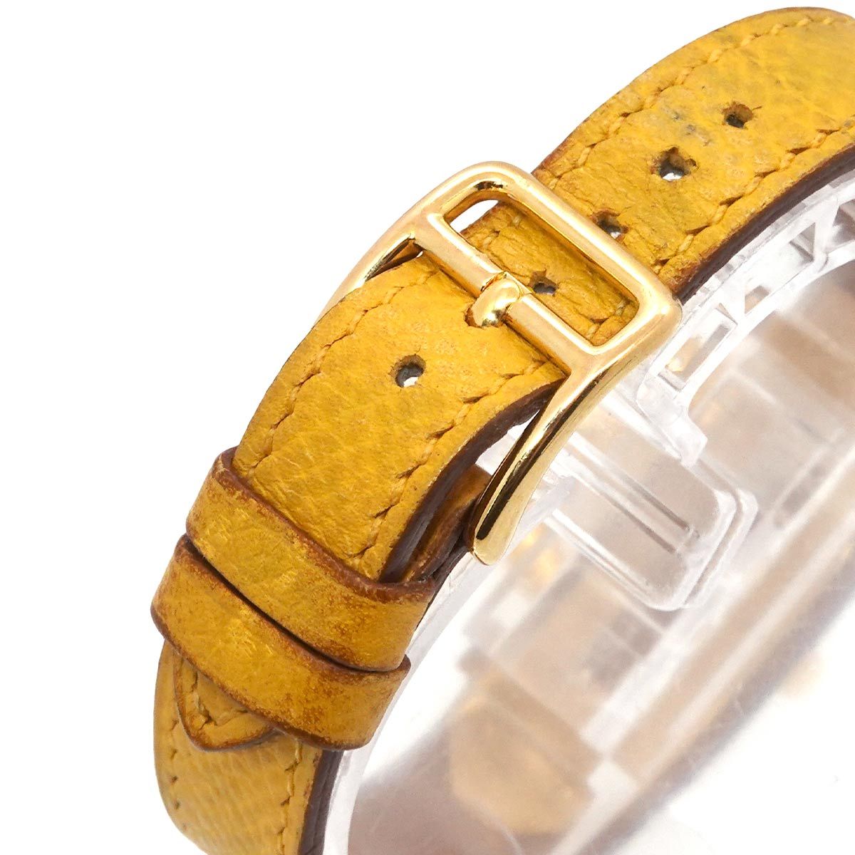 Hermes Kelly Watch Vintage Gold Yellow Quartz — view 8