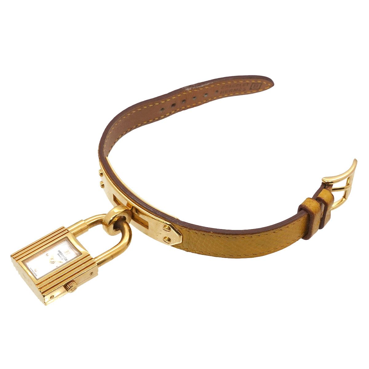 Hermes Kelly Watch Vintage Gold Yellow Quartz — view 4