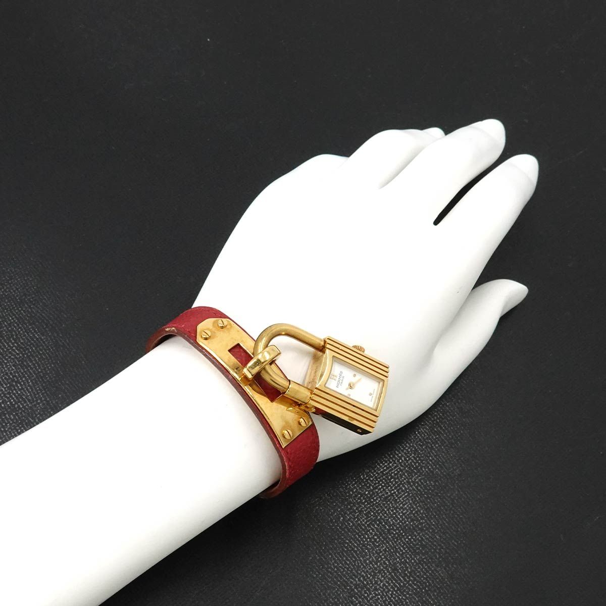 Hermes Kelly Watch Vintage White Red Quartz — view 3