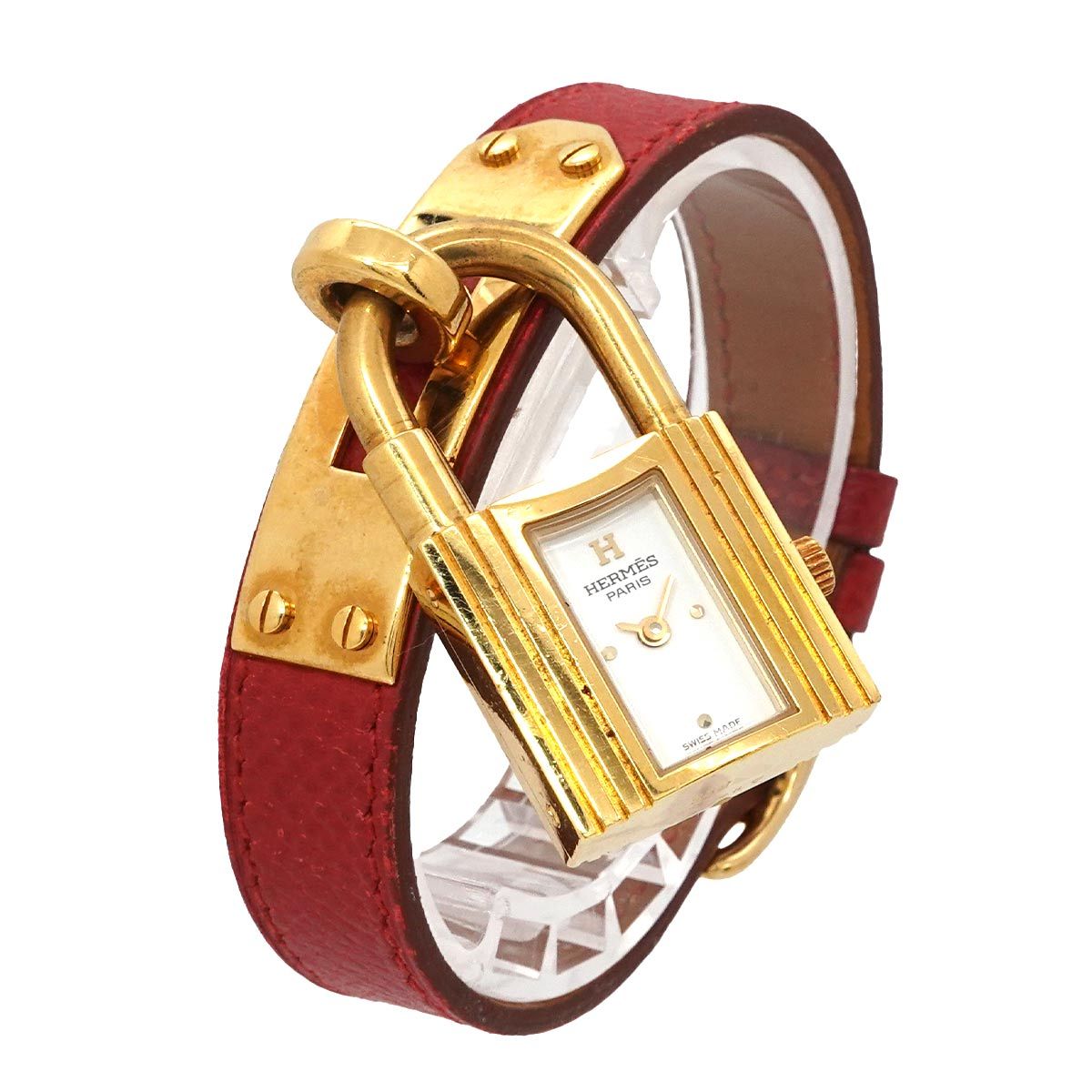 Hermes Kelly Watch Vintage White Red Quartz — view 2