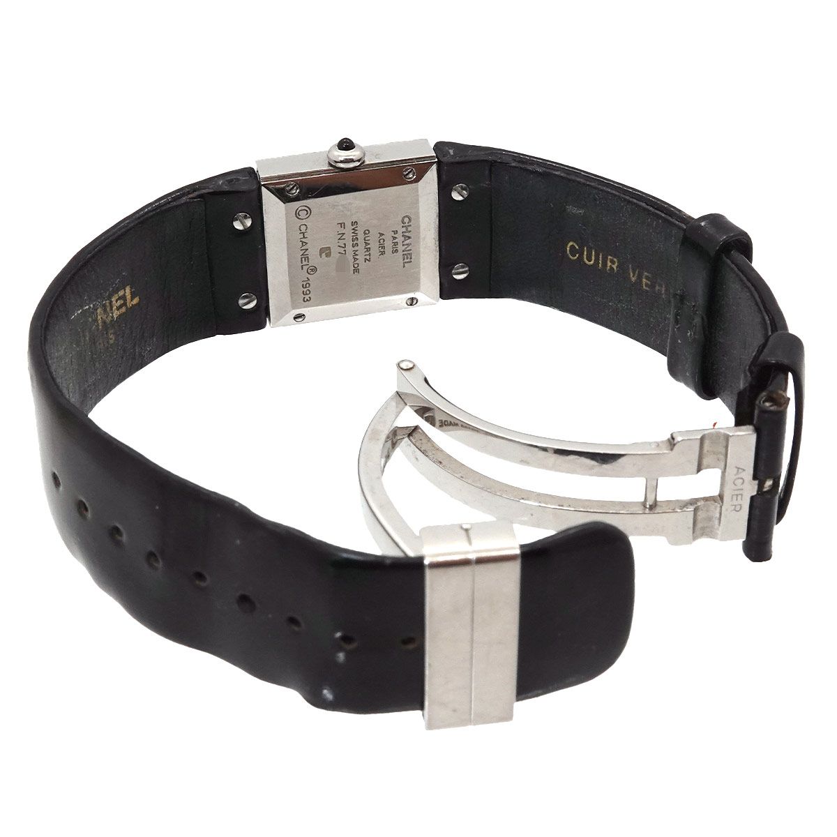 Chanel Quilted Vintage Watch Black Quartz — view 4