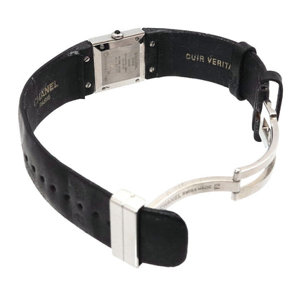 Chanel Quilted Vintage Watch Diamond Bezel Black Quartz — view 5