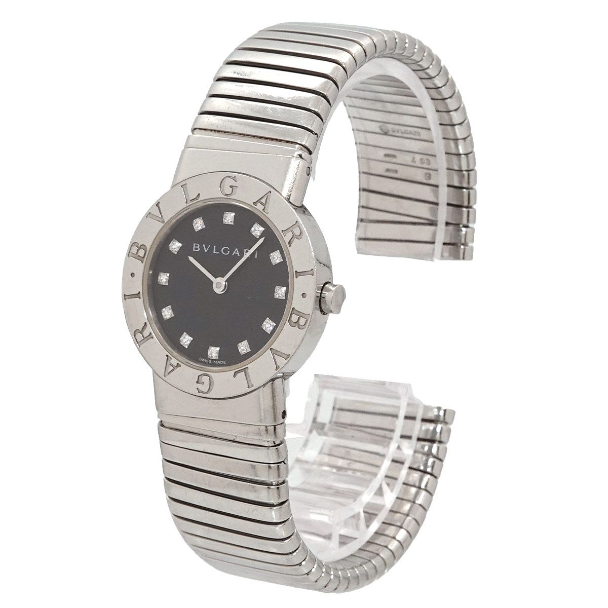 Bvlgari Tubogas Diamond Watch Black Quartz — view 3