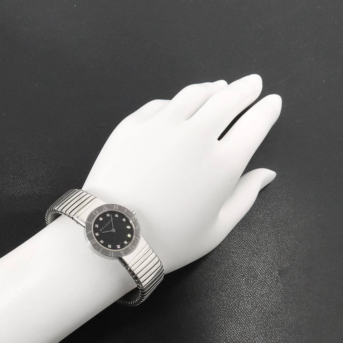 Bvlgari Tubogas Diamond Watch Black Quartz — view 4