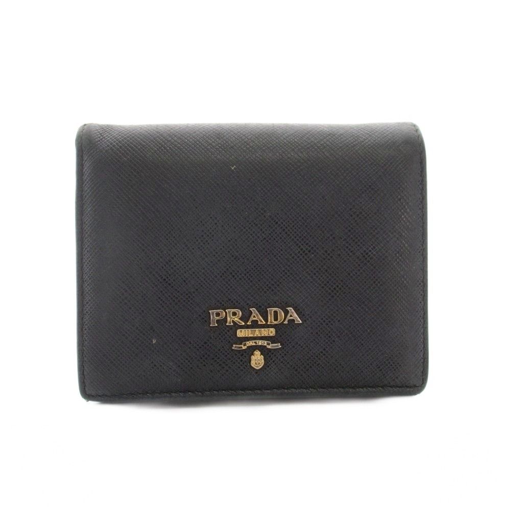Prada Bifold Wallet with Coin Purse Leather Black