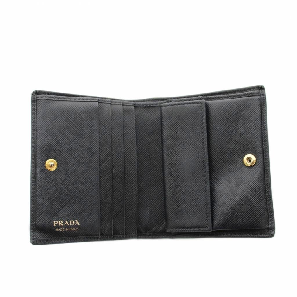 Prada Bifold Wallet with Coin Purse Leather Black — view 5