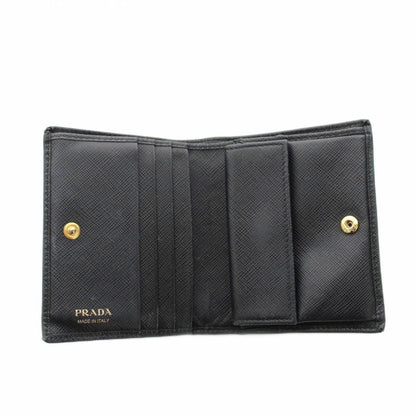 Prada Bifold Wallet with Coin Purse Leather Black — view 5