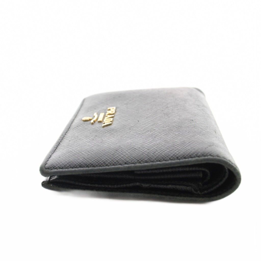 Prada Bifold Wallet with Coin Purse Leather Black — view 4