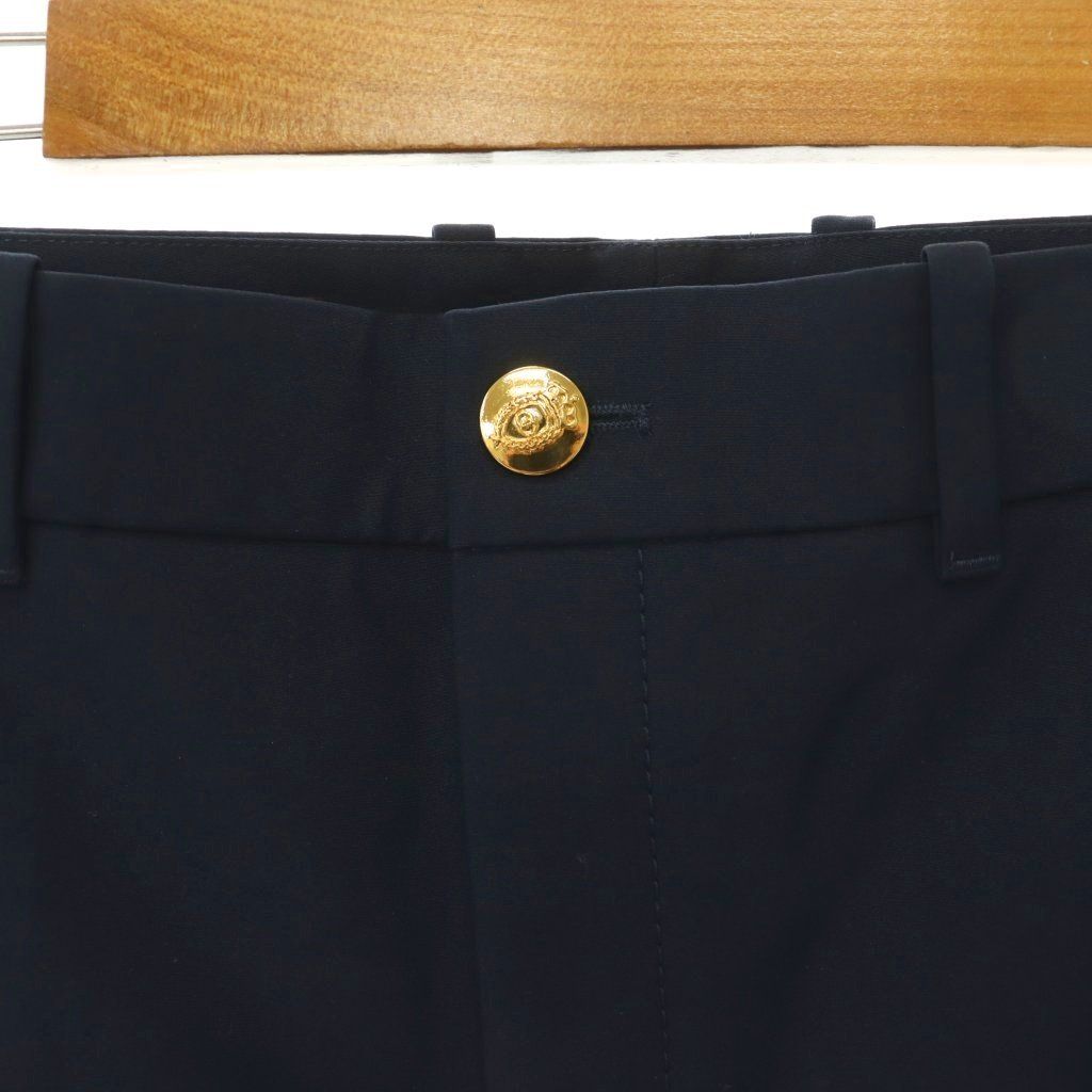 Gucci Logo Embroidery Center Crease Pants Straight Navy 38 — view 3
