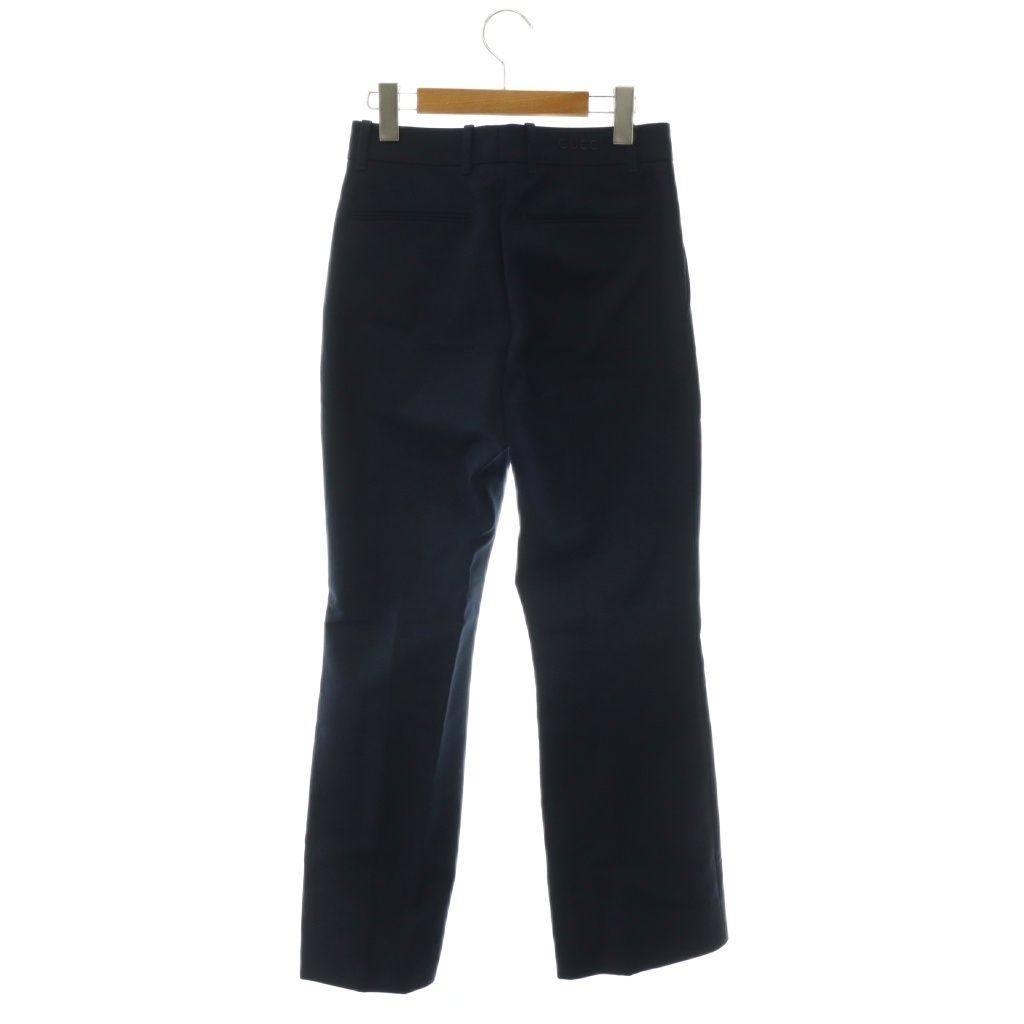 Gucci Logo Embroidery Center Crease Pants Straight Navy 38 — view 2