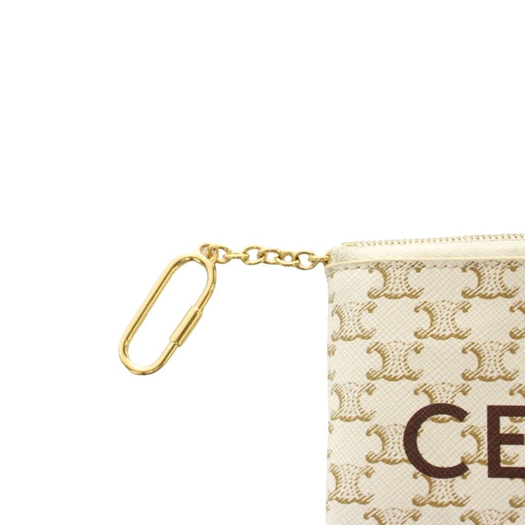 Celine Triomphe Coin Purse Ivory — view 5