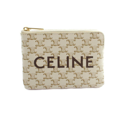 Celine Triomphe Coin Purse Ivory