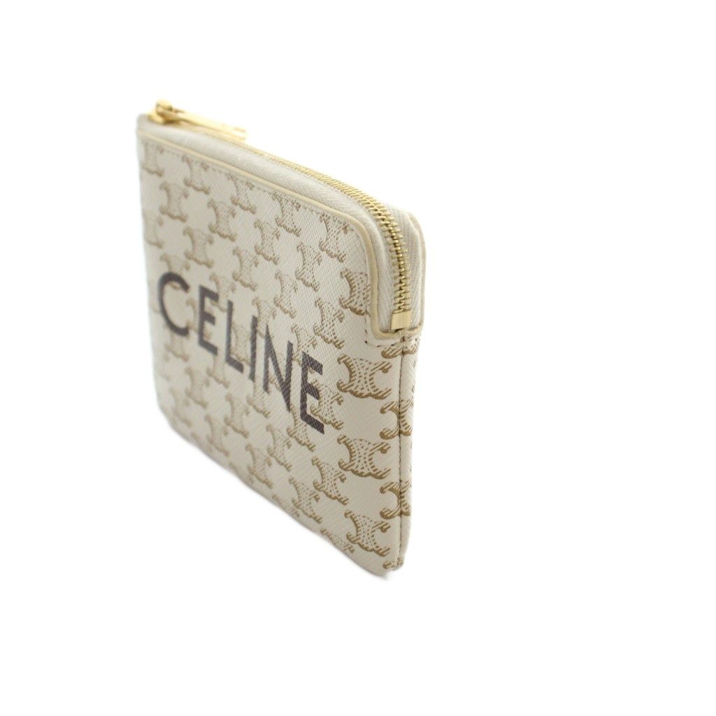 Celine Triomphe Coin Purse Ivory — view 3