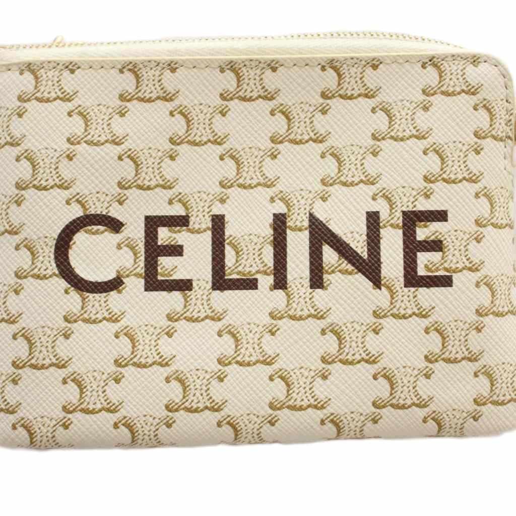 Celine Triomphe Coin Purse Ivory — view 8