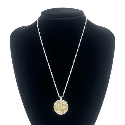 Tiffany & Co St Christopher Necklace Silver Yellow Gold — view 2