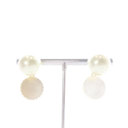 Dior Faux Pearl CD Logo Earrings Pink Gold — view 4