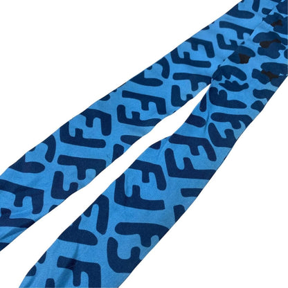 Fendi Twilly Leopard Print Blue All Over Scarf — view 3