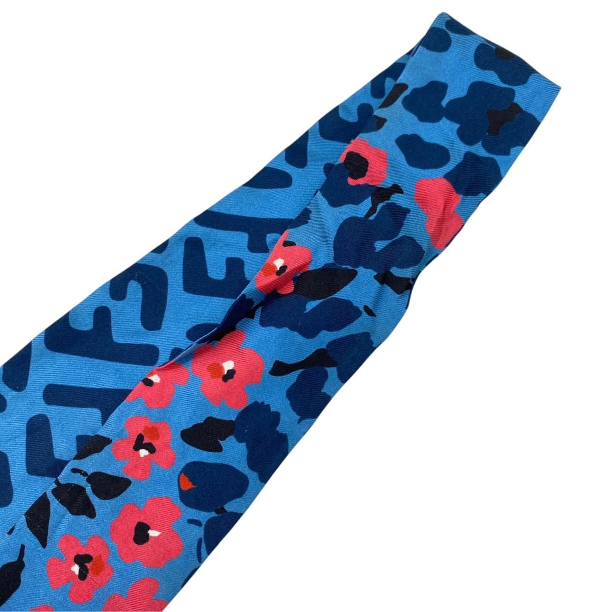 Fendi Twilly Leopard Print Blue All Over Scarf — view 6