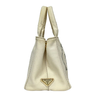 Prada Tote Bag Canapa Ivory — view 4