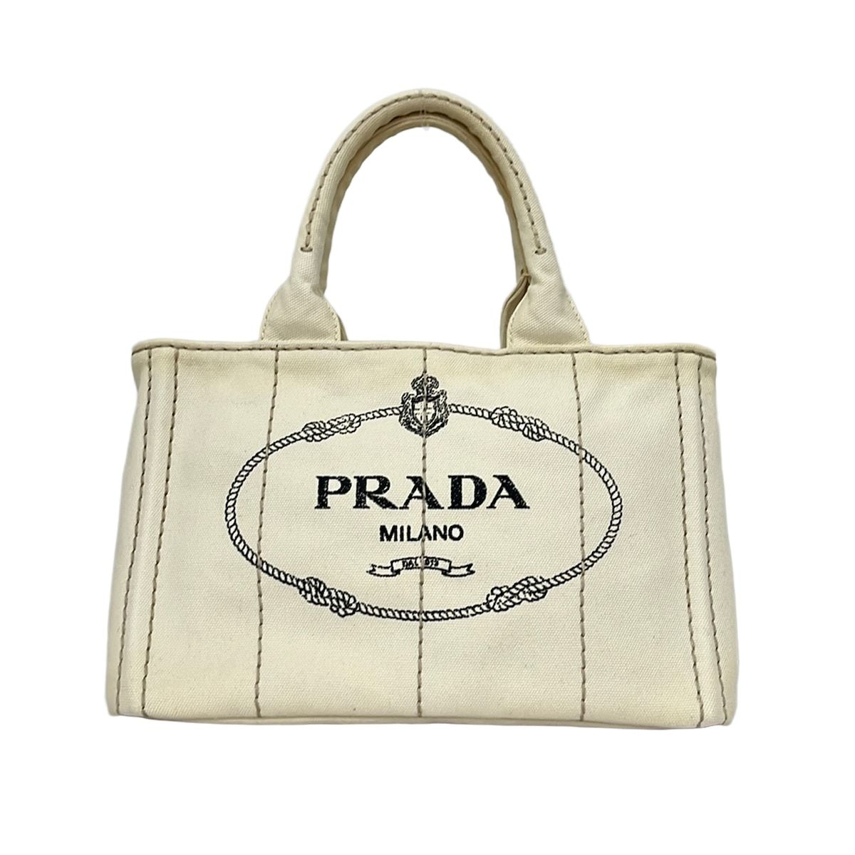 Prada Tote Bag Canapa Ivory