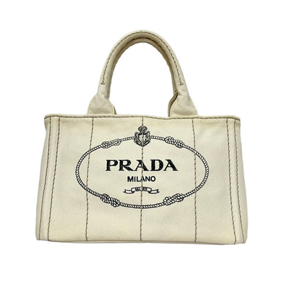 Prada Tote Bag Canapa Ivory