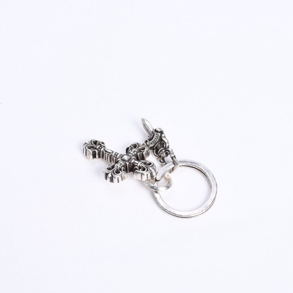 Chrome Hearts Key Charm XS Filigree Cross with Split 925 Sterling Silver — view 7