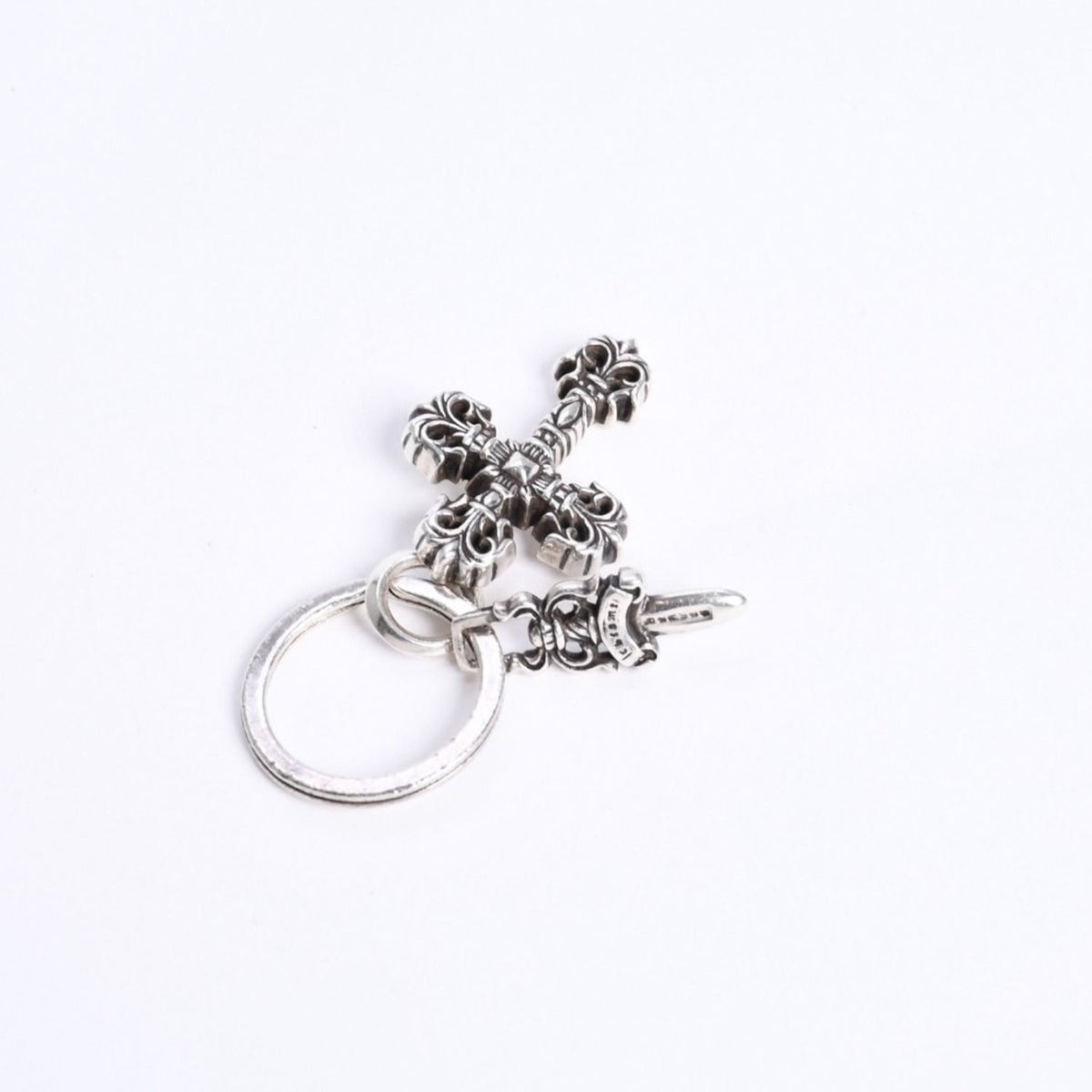 Chrome Hearts Key Charm XS Filigree Cross with Split 925 Sterling Silver — view 8
