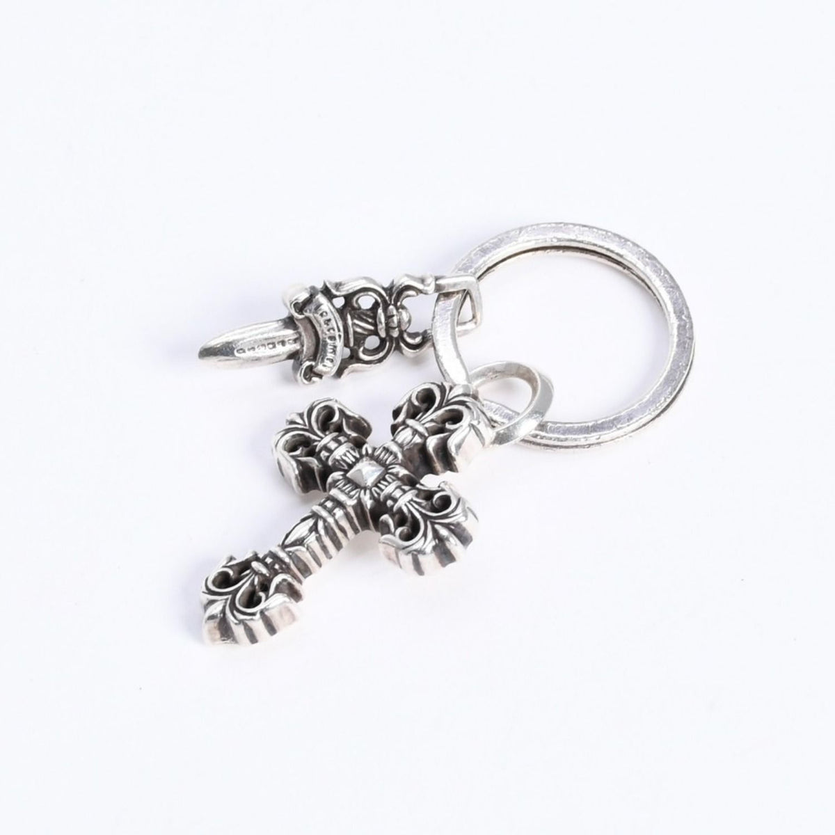 Chrome Hearts Key Charm XS Filigree Cross with Split 925 Sterling Silver — view 3