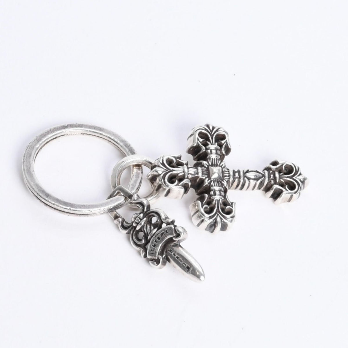 Chrome Hearts Key Charm XS Filigree Cross with Split 925 Sterling Silver — view 5