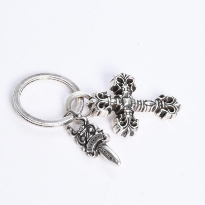 Chrome Hearts Key Charm XS Filigree Cross with Split 925 Sterling Silver — view 5