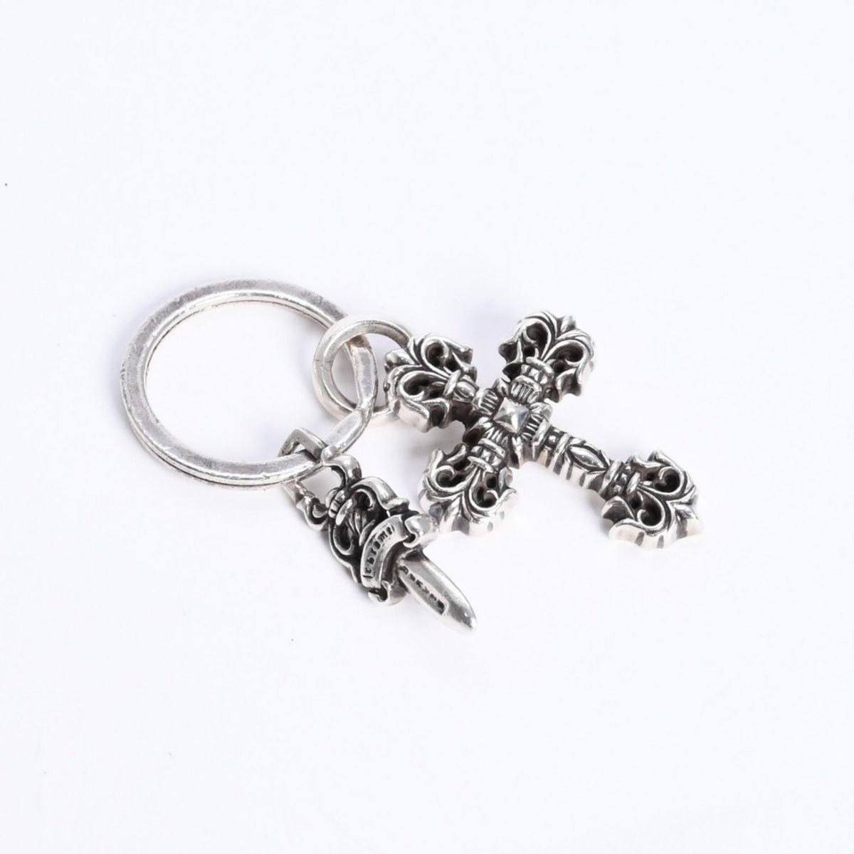 Chrome Hearts Key Charm XS Filigree Cross with Split 925 Sterling Silver — view 4