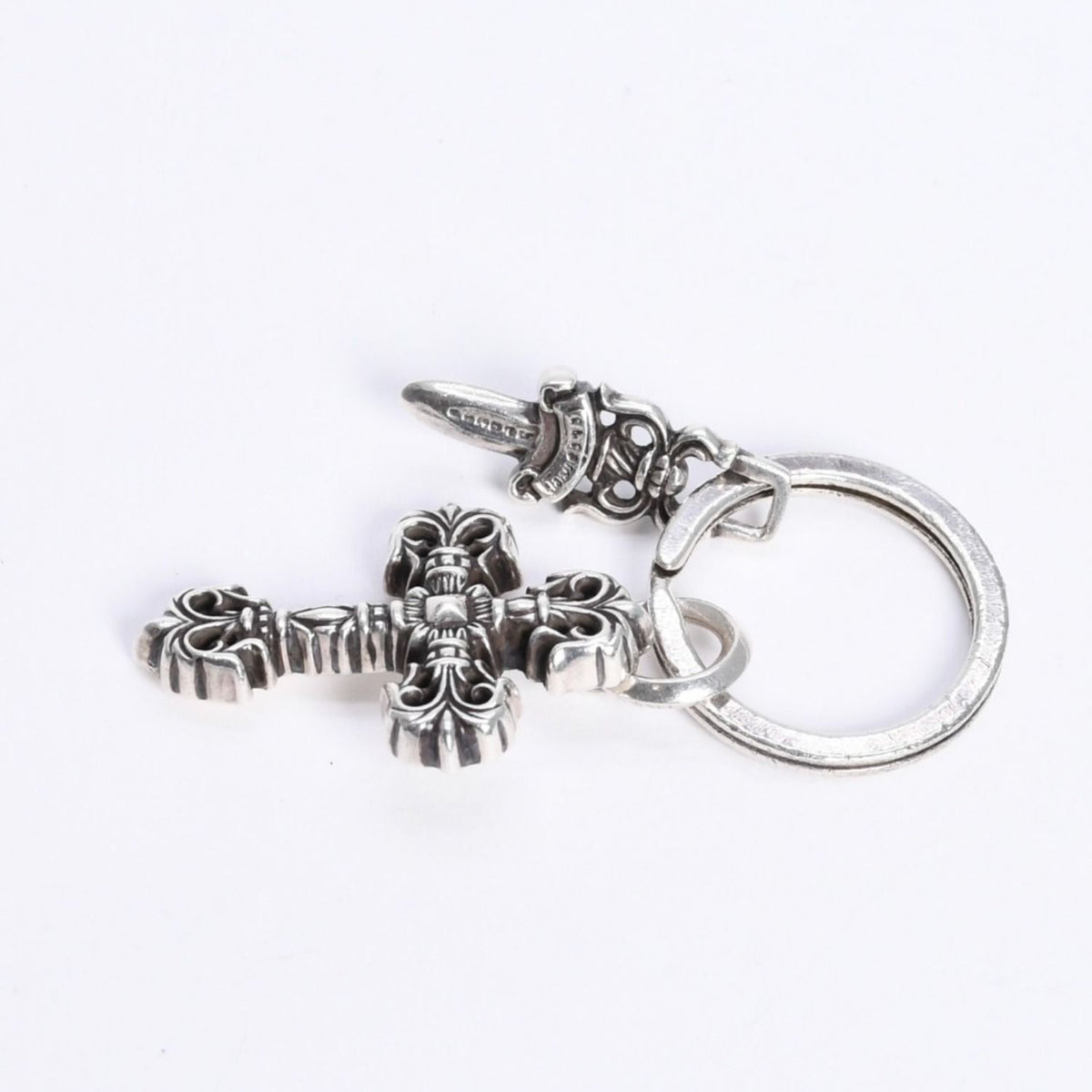 Chrome Hearts Key Charm XS Filigree Cross with Split 925 Sterling Silver — view 6