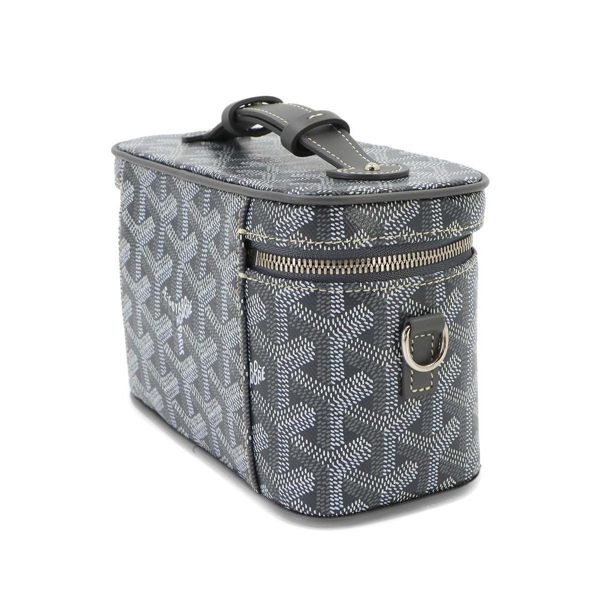 Goyard Muse Mini Vanity 2-Way Shoulder Hand Bag Herringbone Leather Gray — view 4