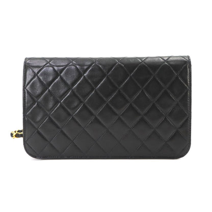 Chanel Quilted Chain Shoulder Bag Lambskin Black Gold Push Lock — view 3