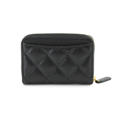 Chanel Quilted Classic Zip Coin Purse Caviar Leather Black — view 3