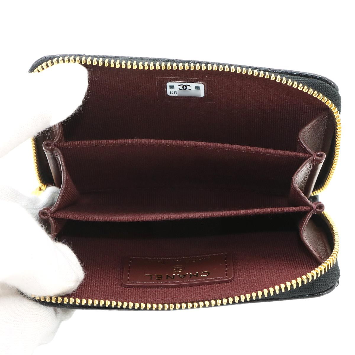 Chanel Quilted Classic Zip Coin Purse Caviar Leather Black — view 6