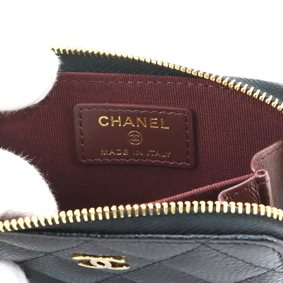 Chanel Quilted Classic Zip Coin Purse Caviar Leather Black — view 7