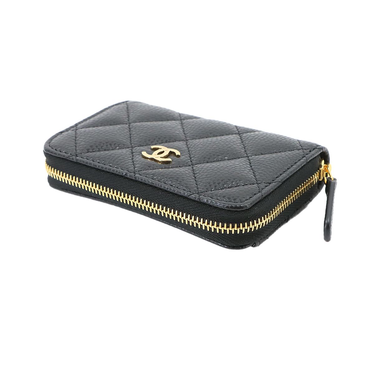 Chanel Quilted Classic Zip Coin Purse Caviar Leather Black — view 5