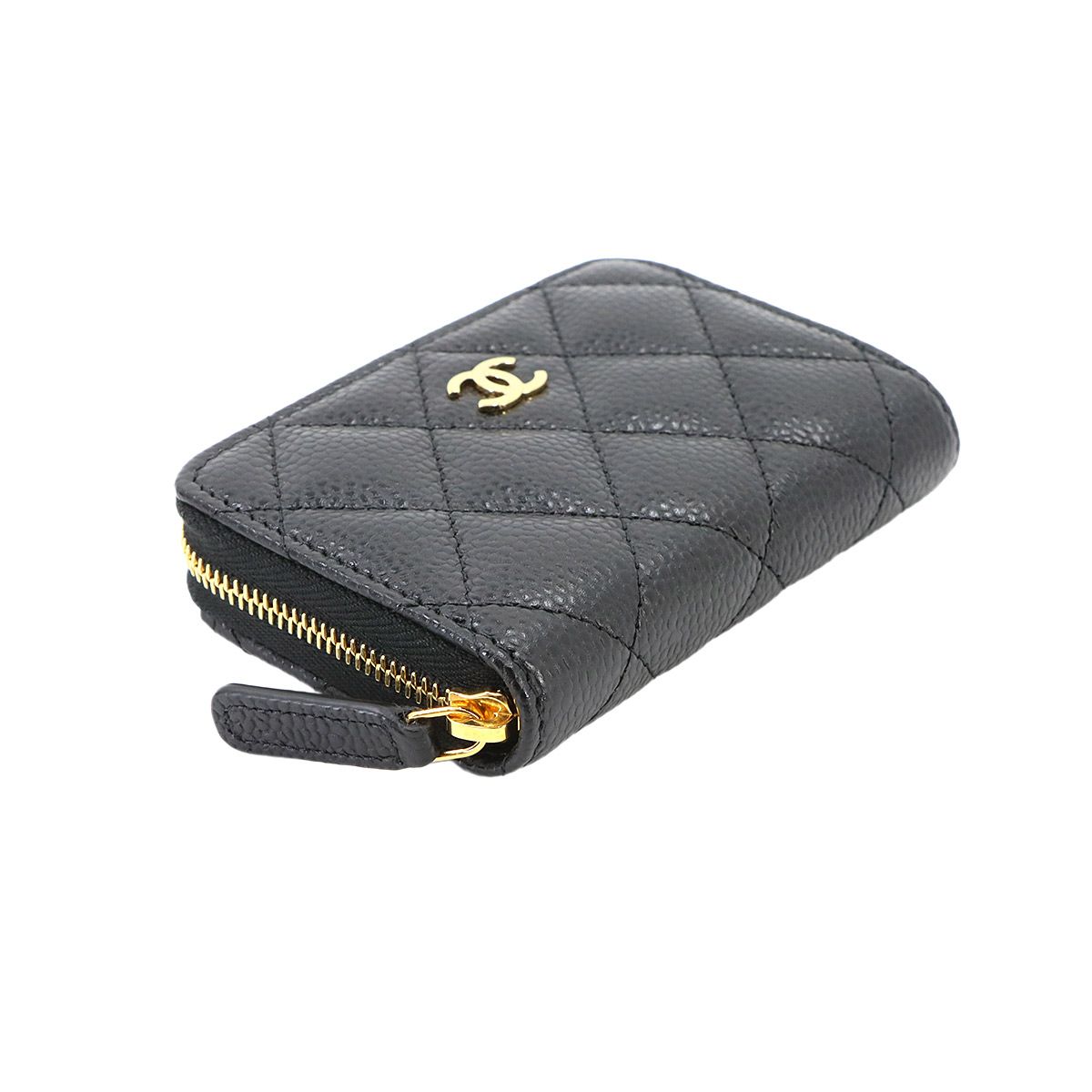 Chanel Quilted Classic Zip Coin Purse Caviar Leather Black — view 4