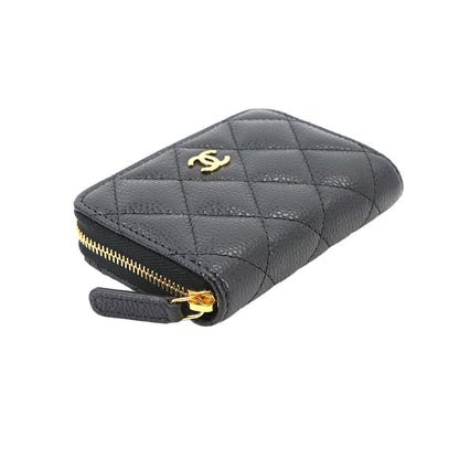Chanel Quilted Classic Zip Coin Purse Caviar Leather Black — view 4