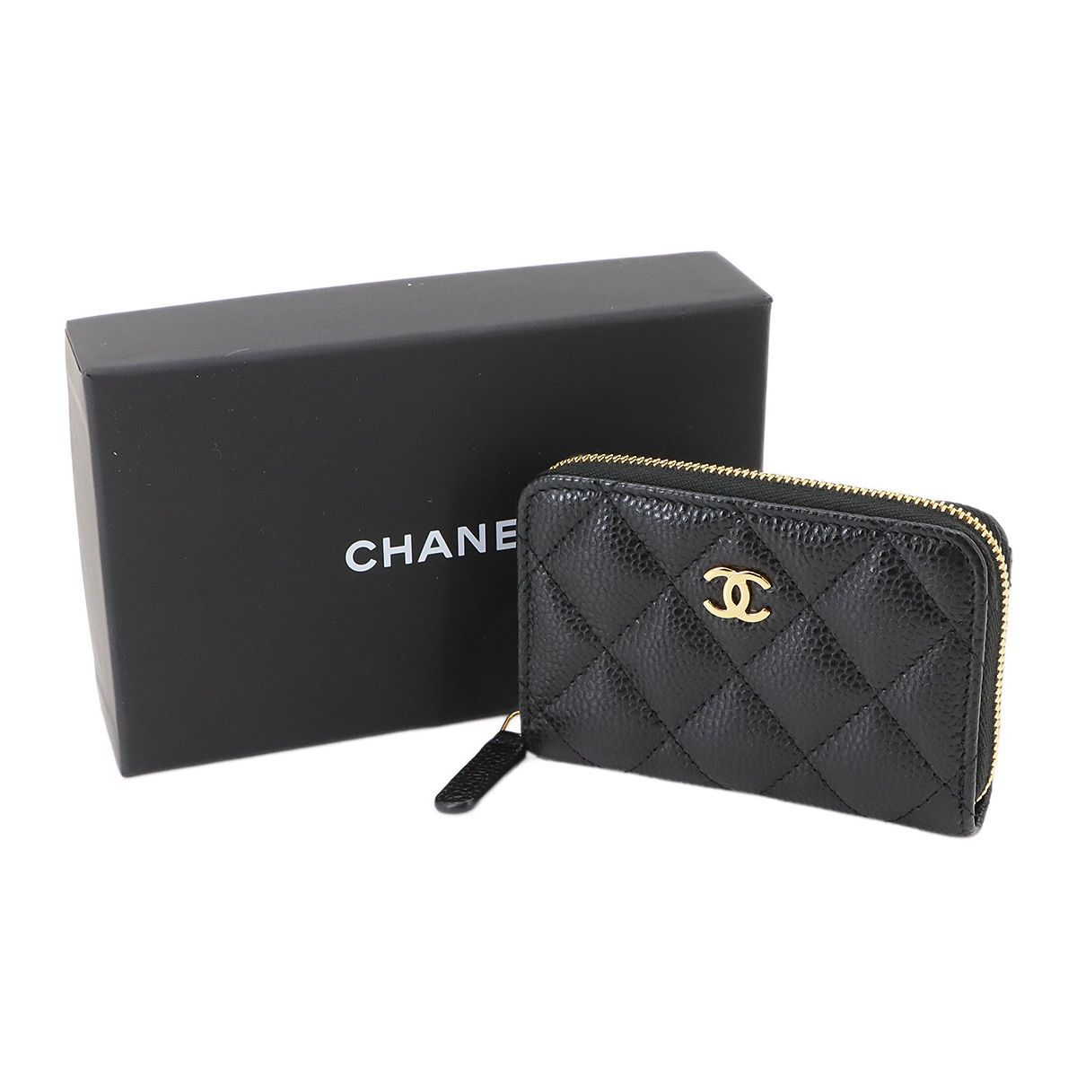 Chanel Quilted Classic Zip Coin Purse Caviar Leather Black — view 2