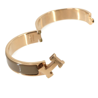 Hermes Clic H GM Bangle Brown Glace Rose Gold Bracelet — view 4