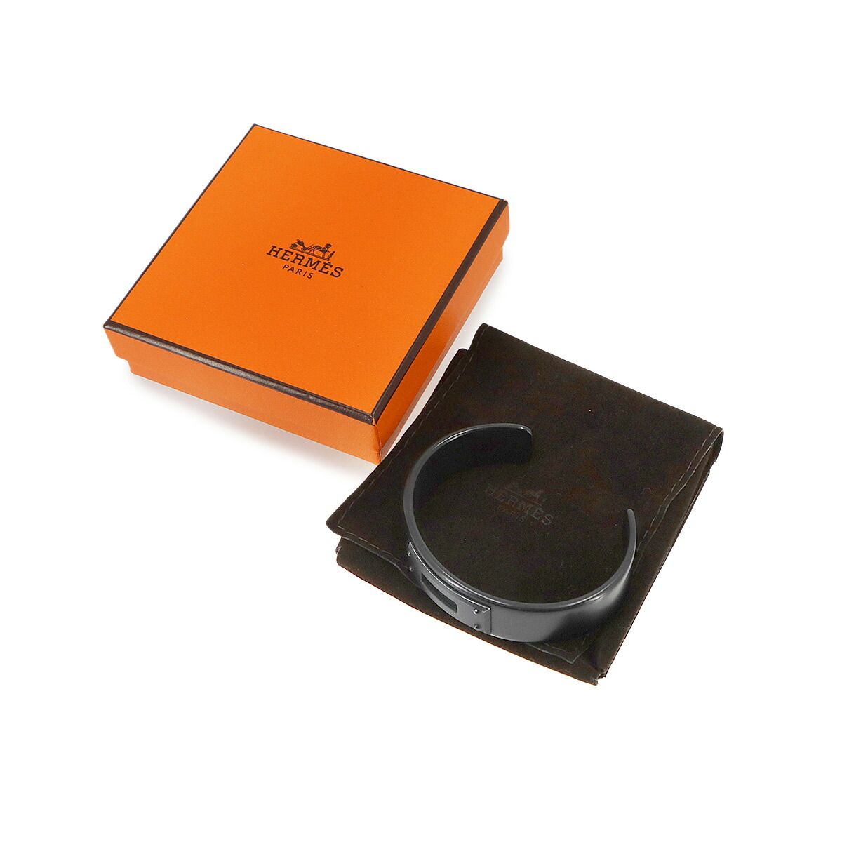 Hermes Kelly Bangle Bracelet Aluminum So Black T5 — view 2
