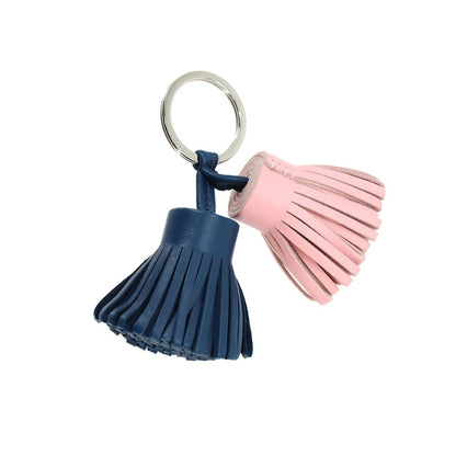 Hermes Carmen Unodos Charm Key Ring Agneau Milo Blue Domart Rose Sakura Key — view 3