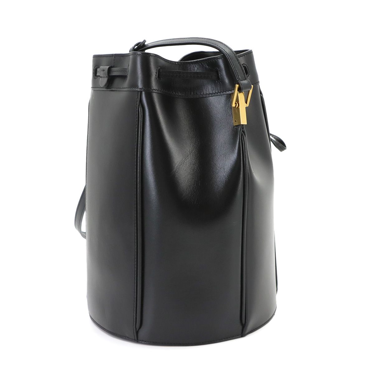 Saint Laurent Talisa Drawstring Shoulder Bag Leather Black Gold Thalitha — view 4