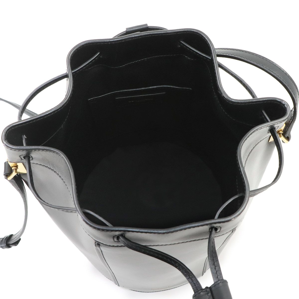 Saint Laurent Talisa Drawstring Shoulder Bag Leather Black Gold Thalitha — view 7